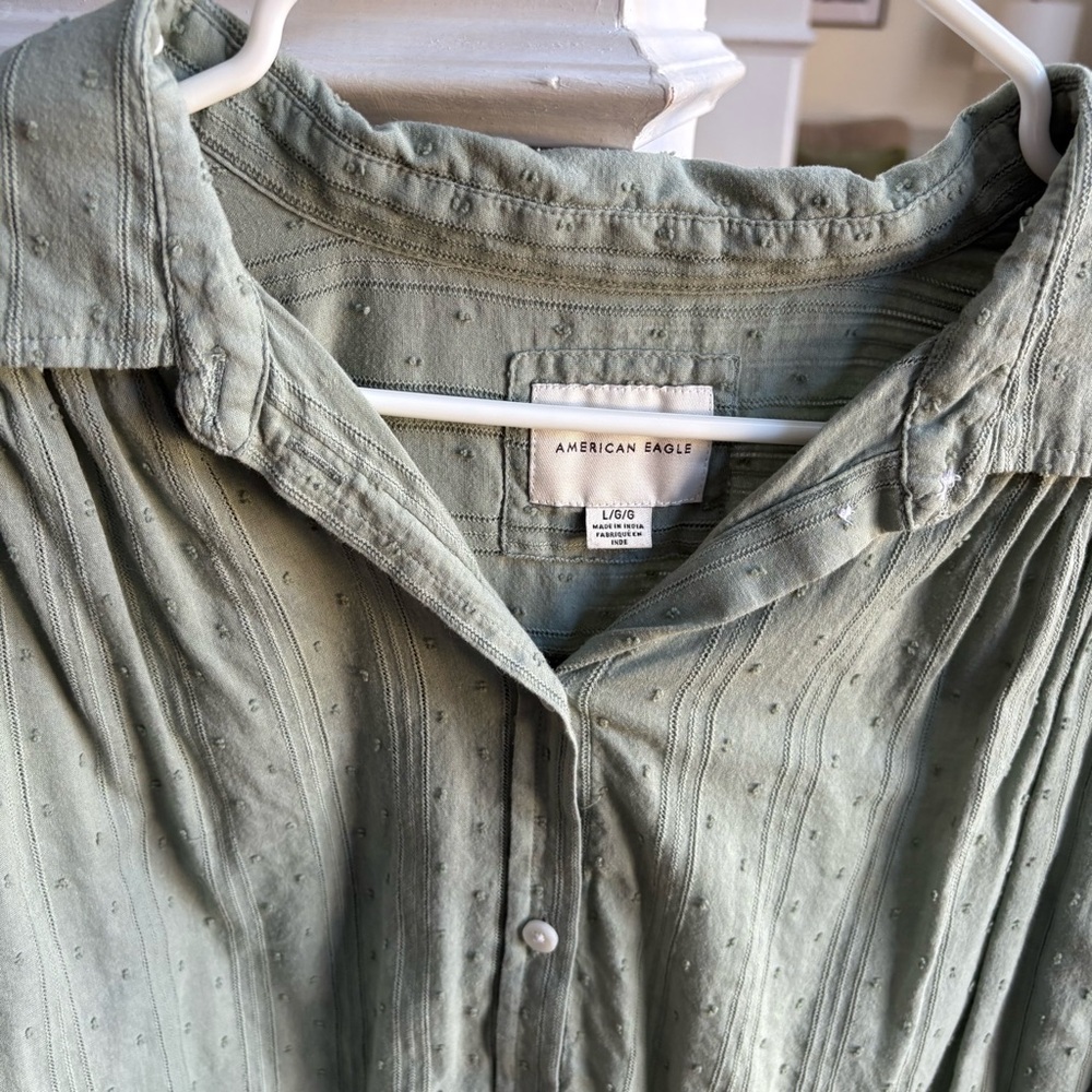 American Eagle Outfitters Sage Button-Up Blouse - Picture 5 of 9